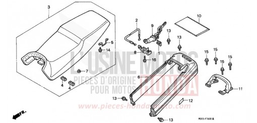SITZ/WINDLAUF, HINTEN NTV650P de 1993
